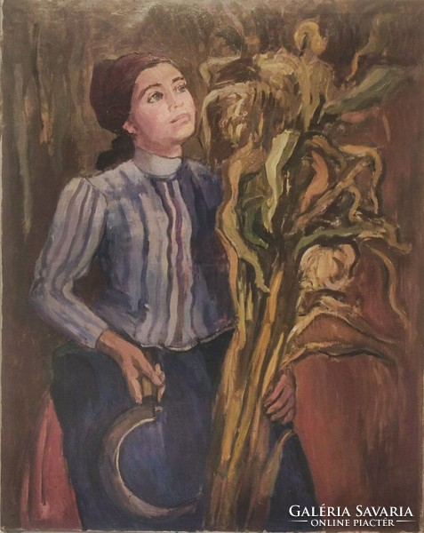 Aurél Emőd (Budapest, 1897 – Budapest, 1958), girl with sickle