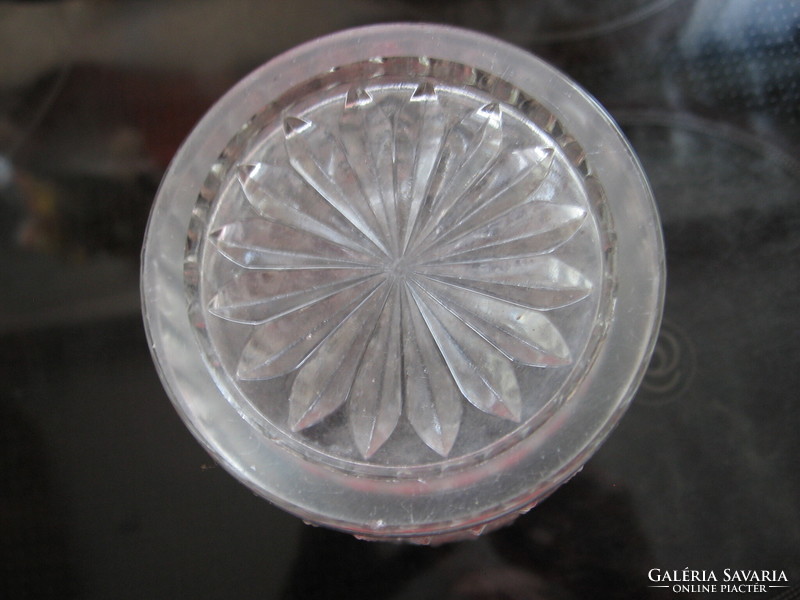 Retro kockás, gyémánt mintás kristály váza
