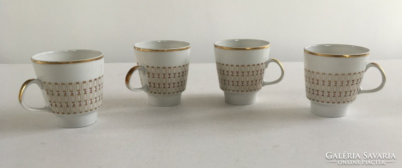 Hibátlan Freiberger porcelán, vintage, art deco mintás kávéskészlet