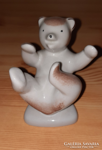 Hand-painted porcelain teddy bear from Köbánya