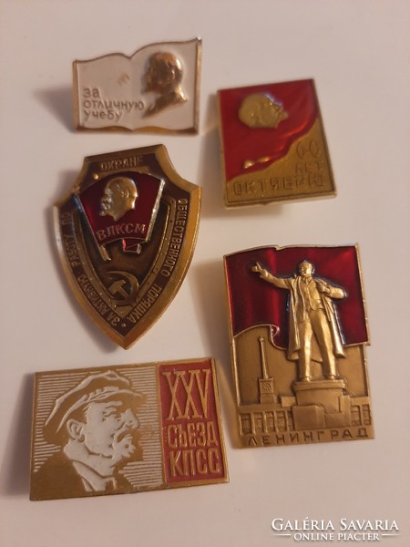 5 Soviet and Russian Lenin badges in one