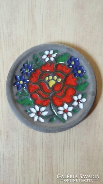 Retro floral ceramic mural