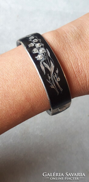 Late Biedermeier Viennese silver bracelet - mourning jewelry