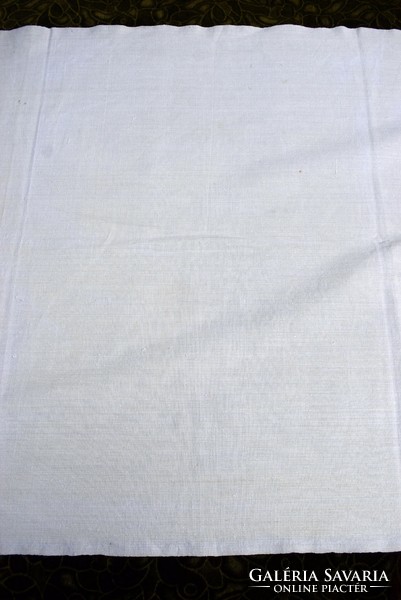 Csipkés szalagos vászon terítő abrosz kéziszőttes 175 x 70 cm + csipke