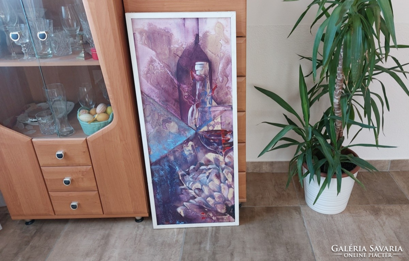 Remek festmény borospincébe 103x43 cm kerettel