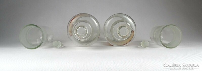 1I798 old pharmacy glass apothecary jar pair 22.5 Cm