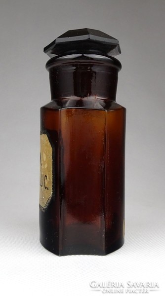 1I797 old brown pharmacy apothecary bottle 13.5 Cm