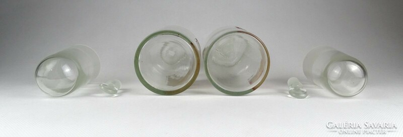 1I796 old pharmacy glass apothecary jar pair 22.5 Cm