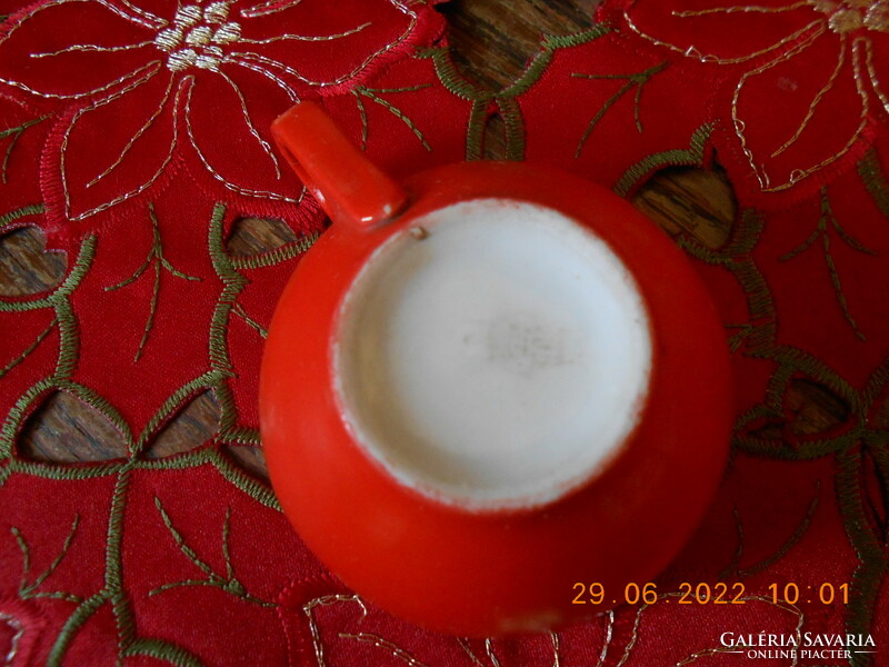 Zsolnay retro színes kávés csésze (piros)