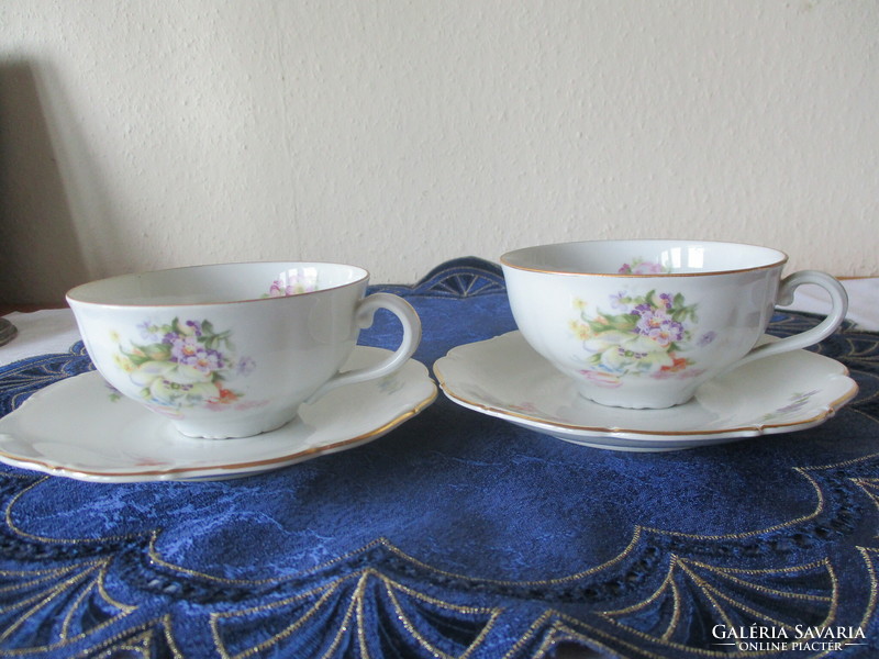 Antique haas & czjzek, 2 h&c teas, or a long chocolate coffee cup