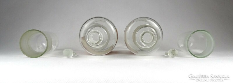 1I799 pair of old pharmacy glass apothecary bottles 23 cm