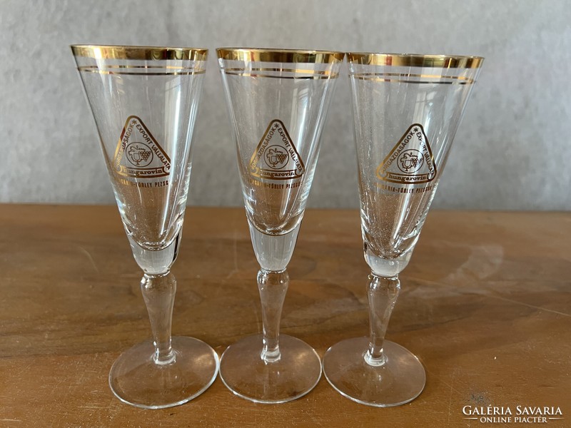 Hungarovin vintage champagne glasses from the past, 3 pcs.