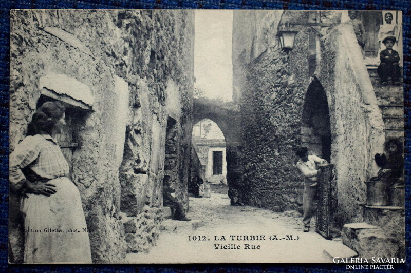 Antik francia fotó képeslap La Turbie