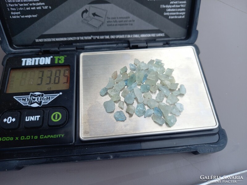 Aquamarine raw gemstones 5-6mm small lens quality 33.85 carats