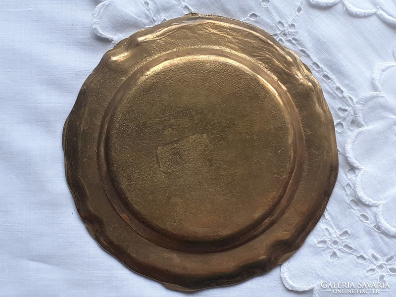 Old copper mini plate ring holder decorative plate coaster