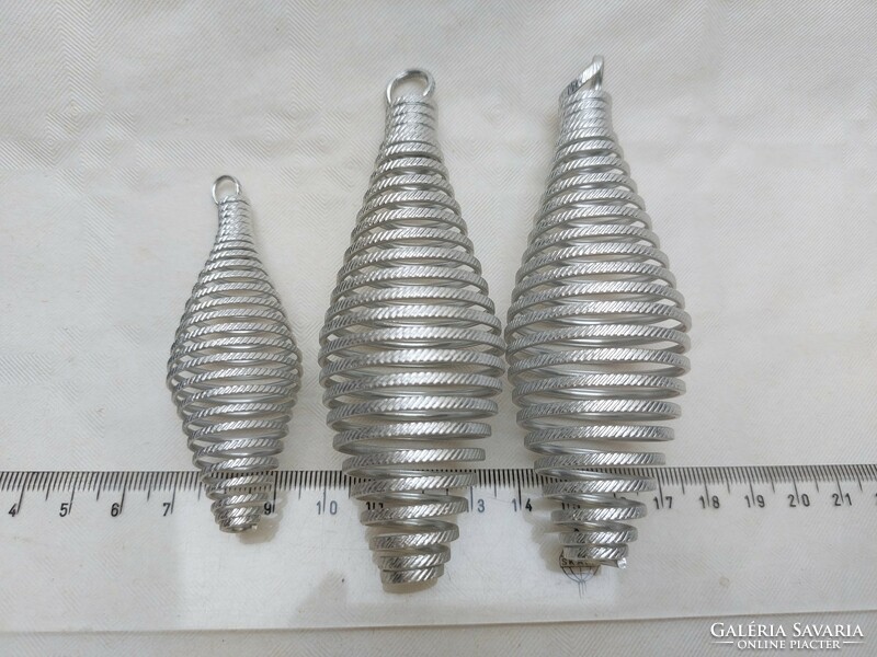 Old Christmas tree decoration silver retro icicles 3 pcs