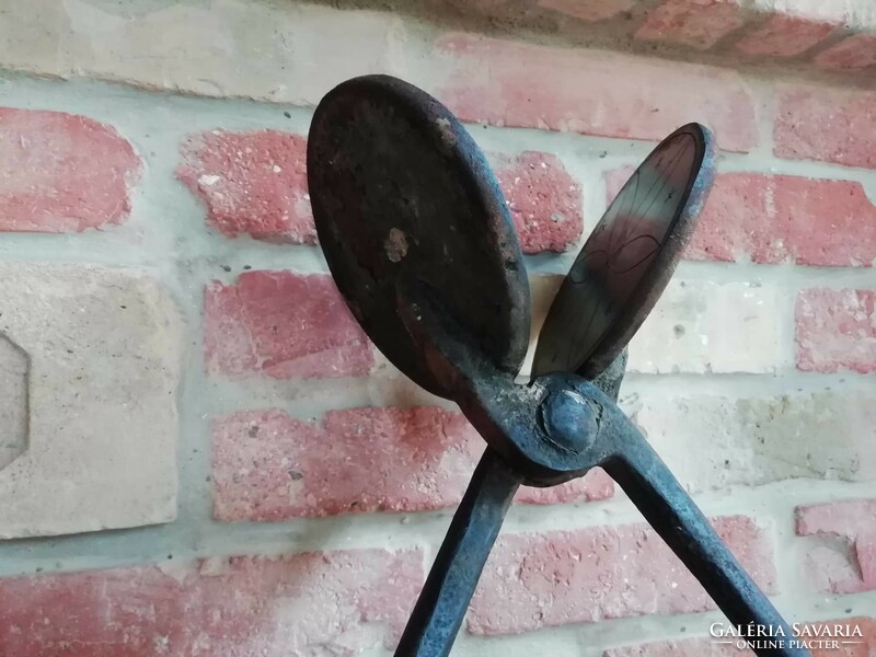 Wafer oven, church wafer oven marked, dated 1898, monogrammed wrought iron piece