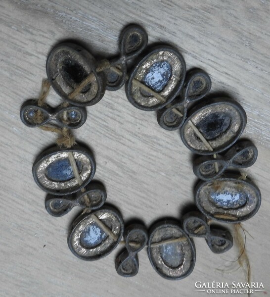 Antique black stone bracelet with old string