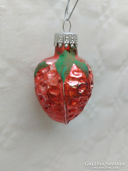 Old glass Christmas tree decoration strawberry strawberry glass decoration
