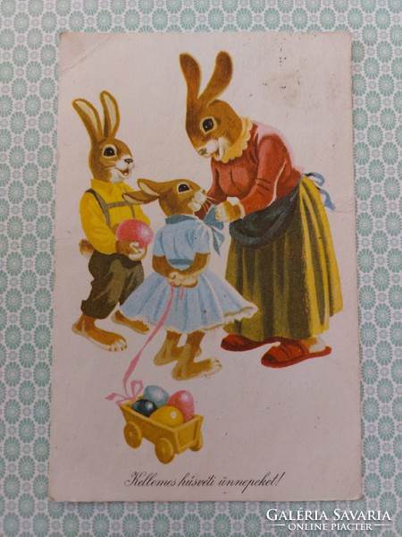Old Easter postcard bunny postcard