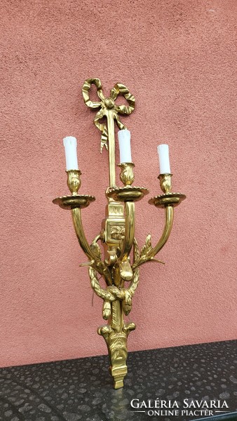 French-style copper 3-prong wall lever