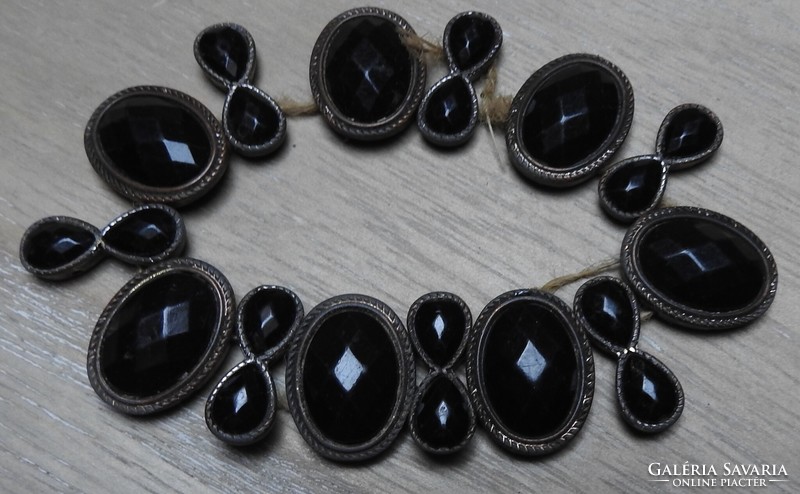 Antique black stone bracelet with old string