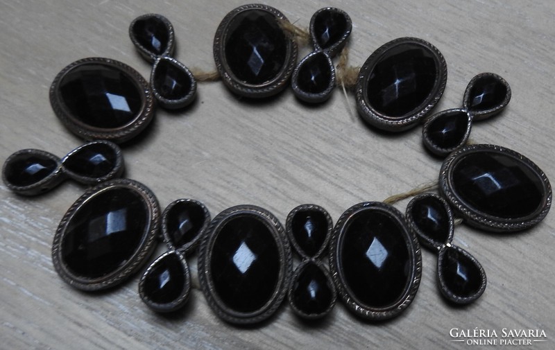 Antique black stone bracelet with old string