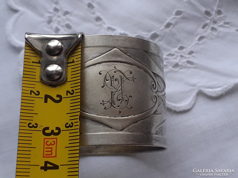 Old metal napkin ring vintage alpaca monogrammed napkin holder 1 pc