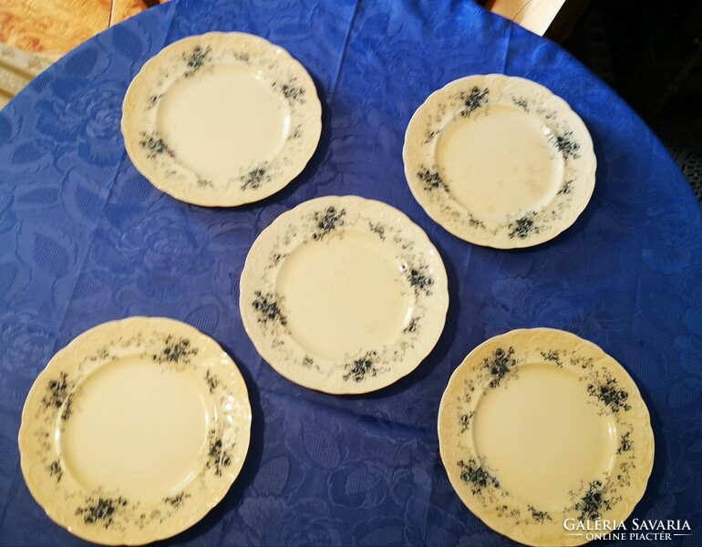 Wonderful villeroy & boch 6-piece flat plate decorative plate art nouveau with flower pattern
