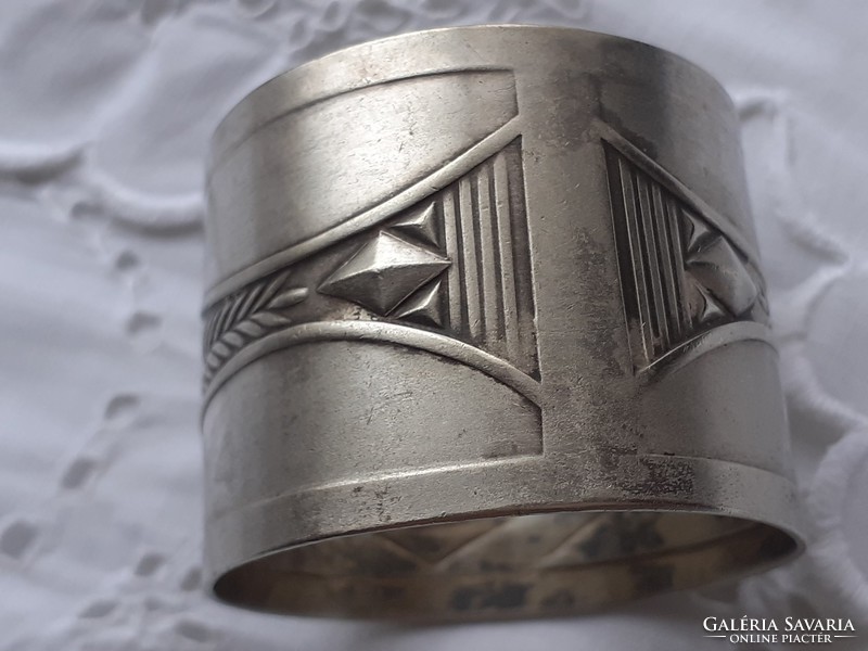 Old metal napkin ring vintage alpaca monogrammed napkin holder 1 pc