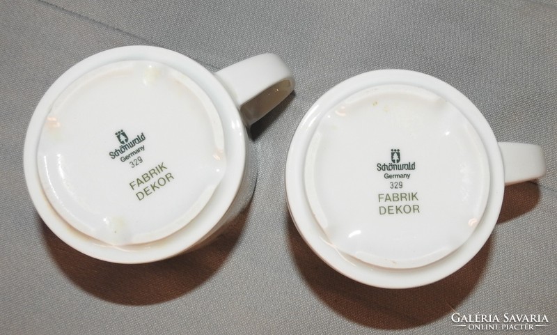 Schönwald Germany Fabrik Decor – vastagfalú porcelán teás csésze pár