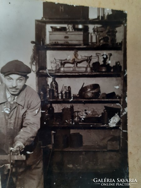 Old photo 1936 Budapest vintage professional photo of István Bebők, scale maker