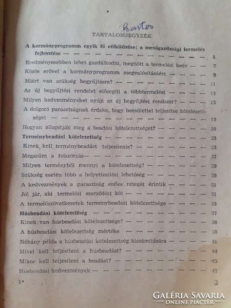 Régi könyv 1954 A begyűjtés többéves rendszere beadás leadás törvénye