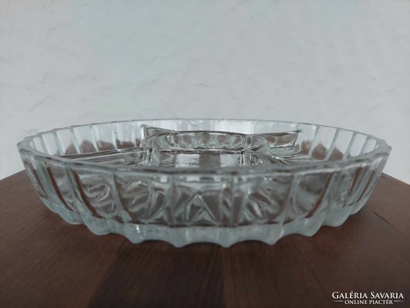 Retro molded glass 5-compartment serving tray, table centre