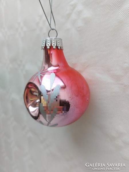 Retro glass Christmas tree ornament indented sphere glass ornament