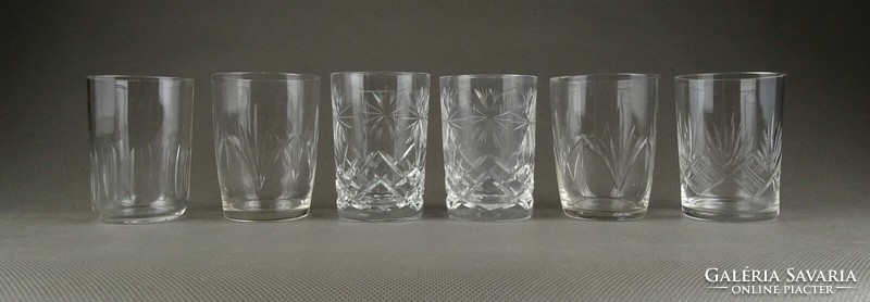 1K126 old mixed ground glass water glass set of 6 pieces
