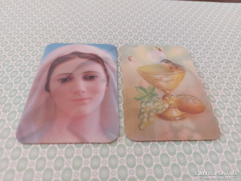 Old religious dimensional pictures Mary Jesus card 2 pcs