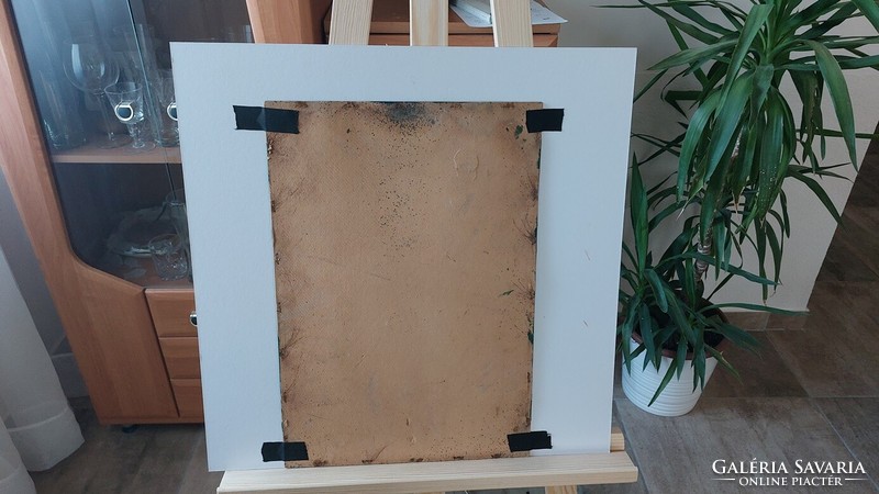 Nice signed abstract painting with 52x52 cm frame