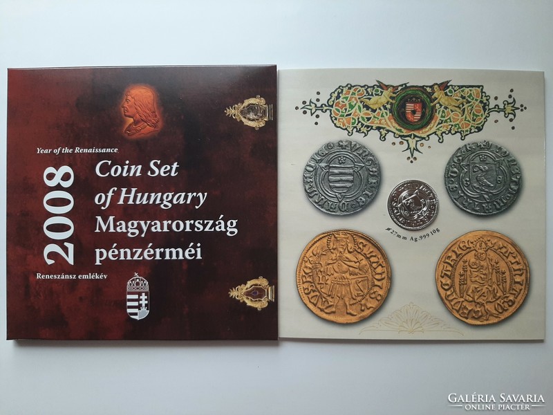 2008 Hunyadi silver Hungarian coins of the renaissance commemorative year of the traffic line