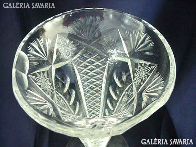 Antique cut crystal vase on a silver-plated base