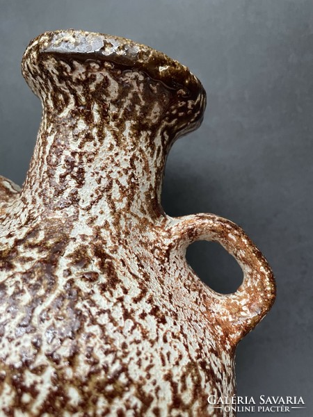 Iparművészeti két füles nagy méretű kerámia váza -Pesthidegkúti - Csizmadia Margit