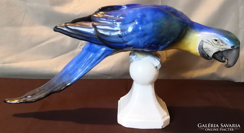 DT/091 - Antik Royal Dux – Ara papagáj porcelán figura