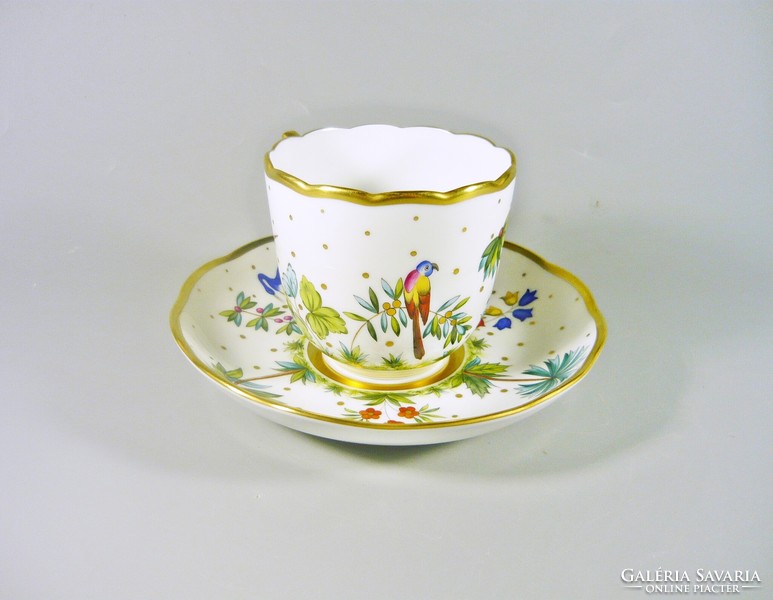 Herend, hand-painted porcelain coffee cup and saucer with Chinese Fodo pattern (b103)