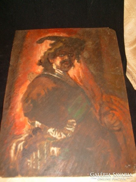 E 10 Rembrandt önarckép élénk sz.olaj festmény 46x34cm