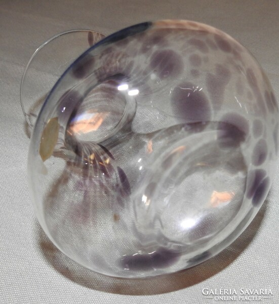 Kristallglas handgeblagen - Austrian crystal vase with a purple hue