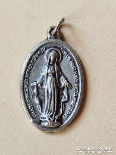 Antique miraculous medal, Mary pendant
