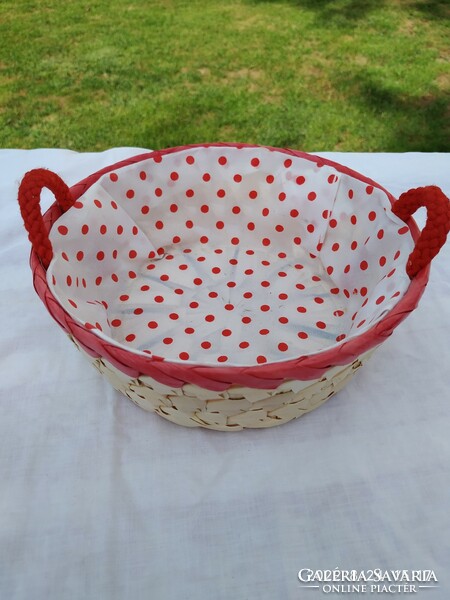 Wicker basket with fabric lining for sale!