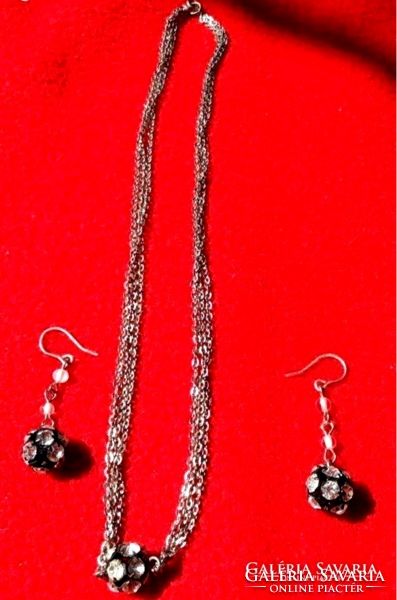 Necklace and earrings.