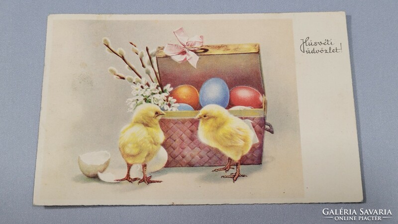 Régi Húsvéti képeslap, üdvözlőlap, levelezőlap 1944