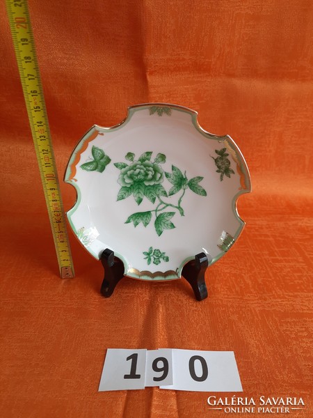 Herendi zöld Viktória mintás porcelán hamutál